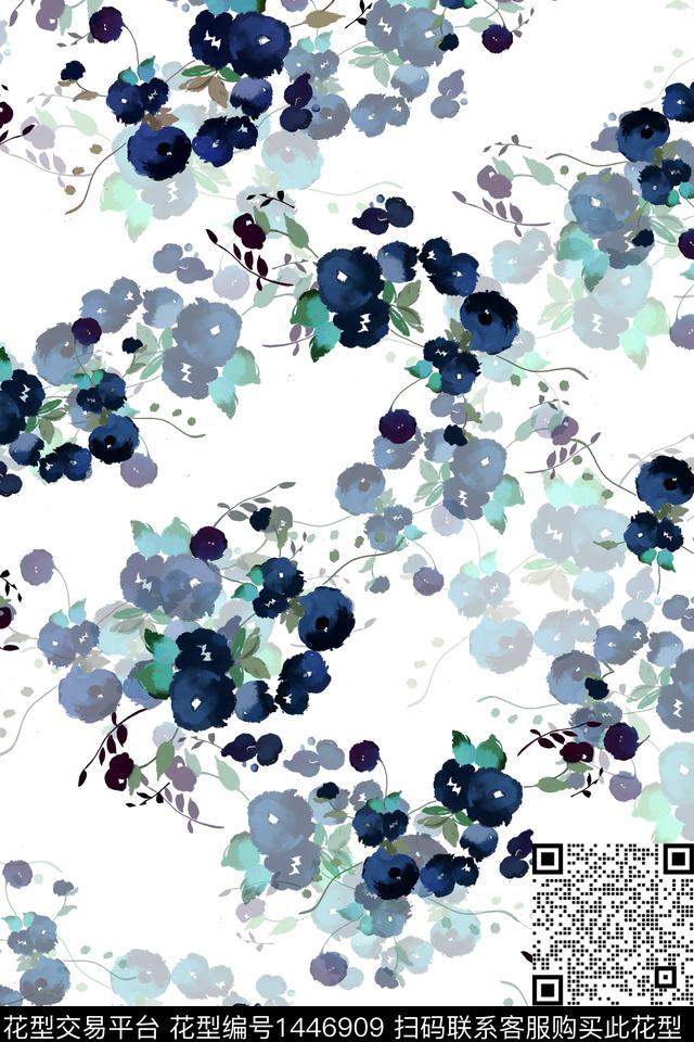 水彩肌理绿植树叶数码印花华亿平台下载（图片编号: 1446909） - 瓦栏（Walan）