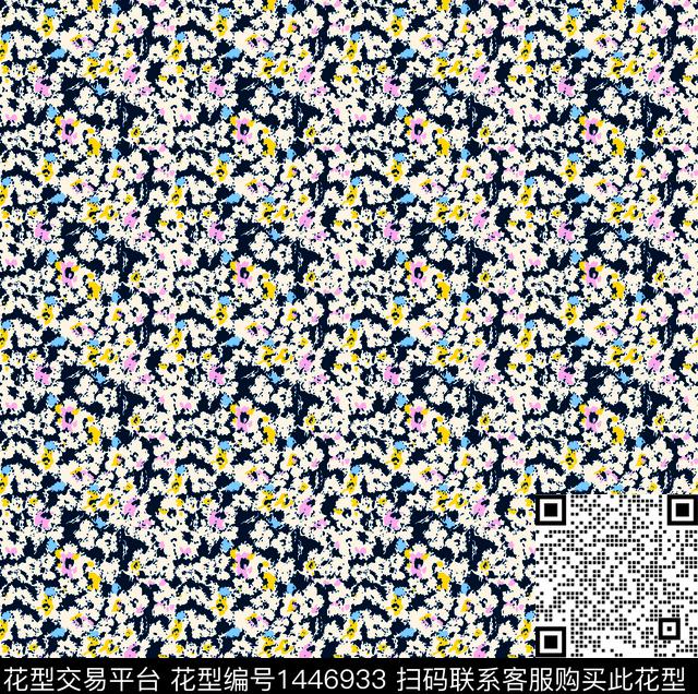 几何花卉小雏菊小碎花数码印花华亿平台下载（图片编号: 1446933） - 瓦栏（Walan）