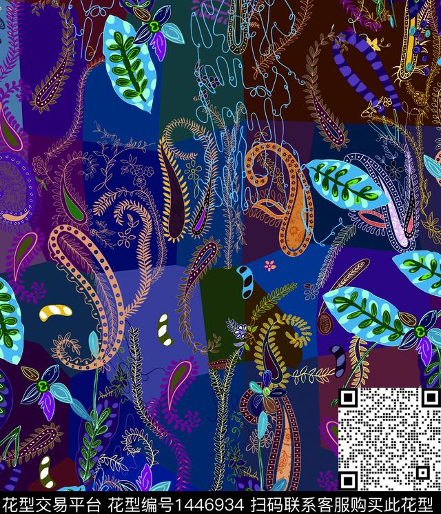 肌理几何男装格子数码印花华亿平台下载（图片编号: 1446934） - 瓦栏（Walan）