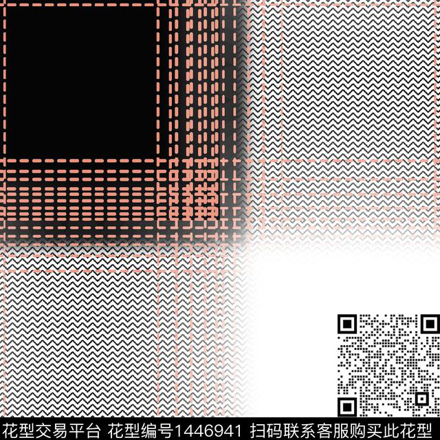 肌理几何男装格子数码印花华亿平台下载（图片编号: 1446941） - 瓦栏（Walan）