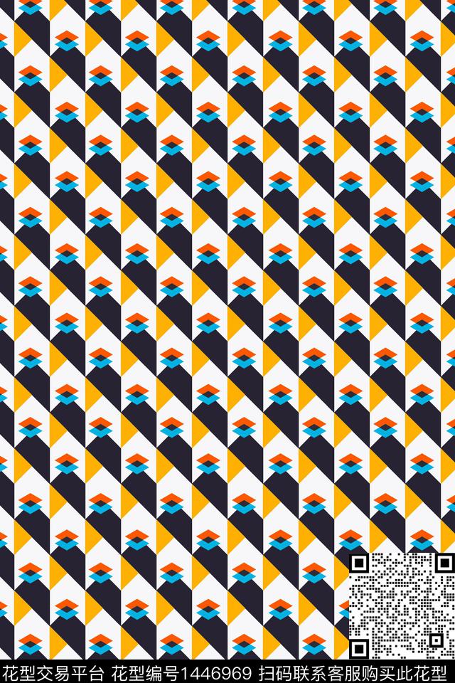 趣味菱形大牌风传统印花华亿平台下载（图片编号: 1446969） - 瓦栏（Walan）