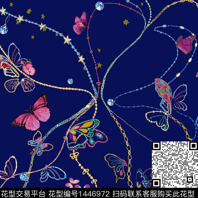 时尚配饰蝴蝶数码印花华亿平台下载（图片编号: 1446972） - 瓦栏（Walan）