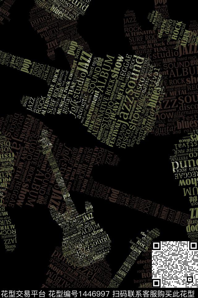 文字音乐男装传统印花华亿平台下载（图片编号: 1446997） - 瓦栏（Walan）
