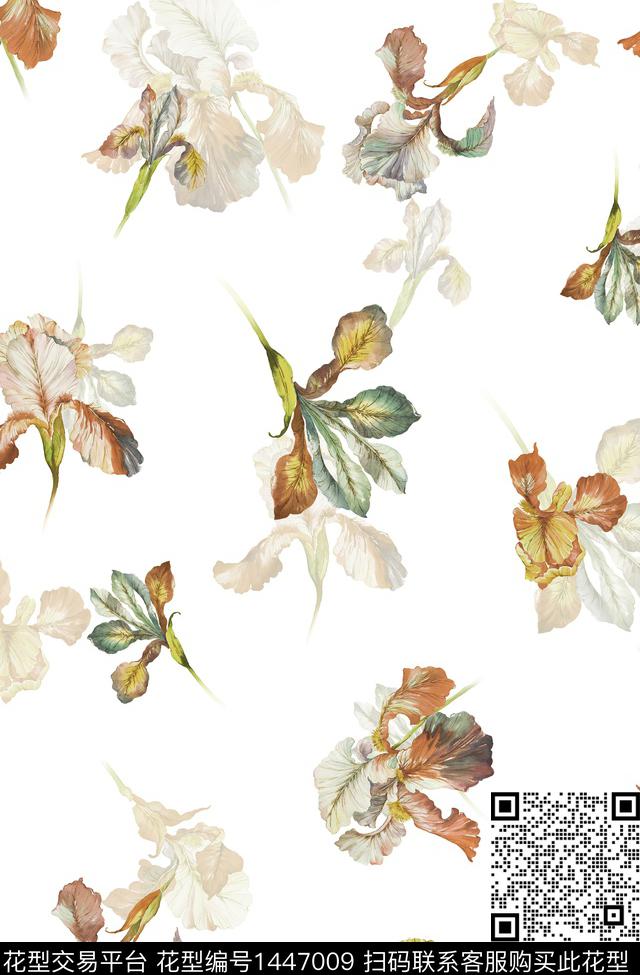 绿植树叶数码华亿平台花卉数码印花华亿平台下载（图片编号: 1447009） - 瓦栏（Walan）