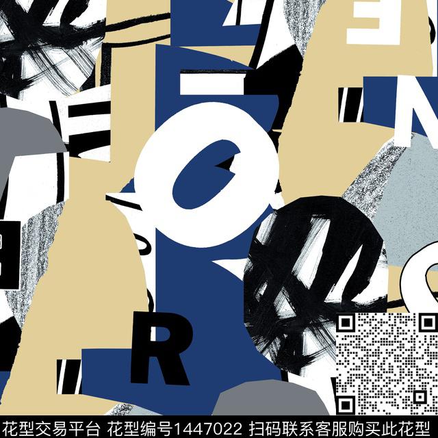 几何字母迷彩传统印花华亿平台下载（图片编号: 1447022） - 瓦栏（Walan）