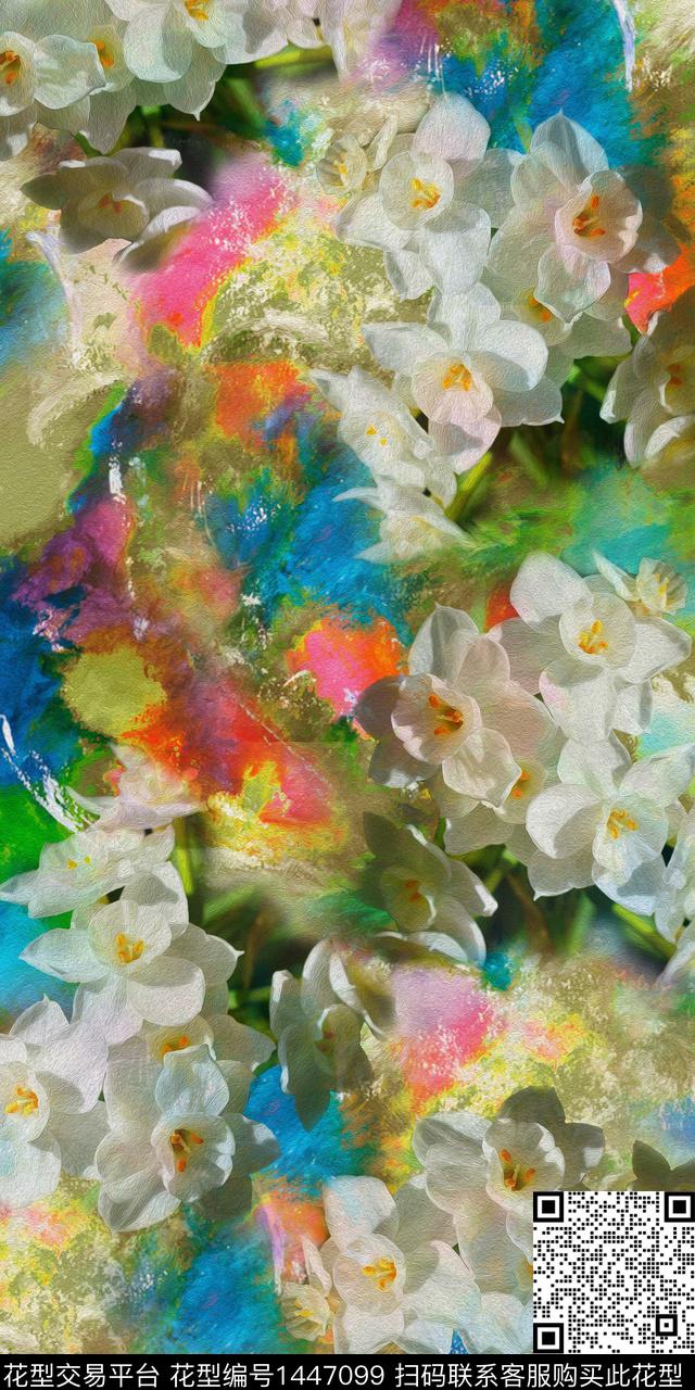 香云纱朦胧花卉真丝数码印花华亿平台下载（图片编号: 1447099） - 瓦栏（Walan）