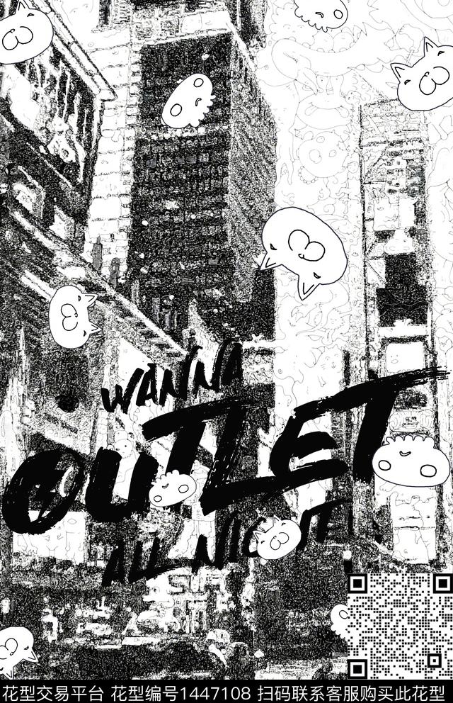 字母卡通趣味数码印花华亿平台下载（图片编号: 1447108） - 瓦栏（Walan）