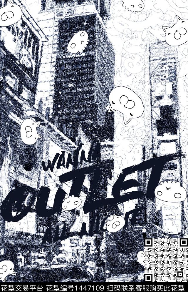 字母卡通趣味数码印花华亿平台下载（图片编号: 1447109） - 瓦栏（Walan）