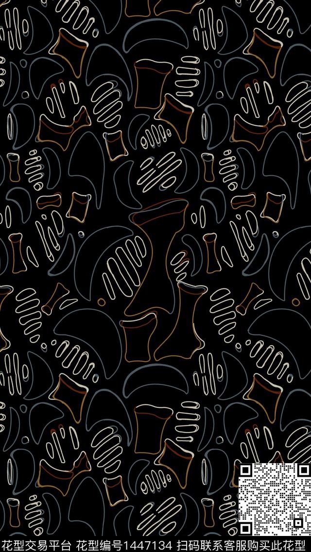 抽象女装几何传统印花华亿平台下载（图片编号: 1447134） - 瓦栏（Walan）