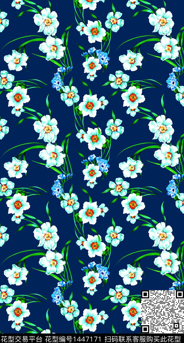 民族花卉大花绿植树叶数码印花华亿平台下载（图片编号: 1447171） - 瓦栏（Walan）