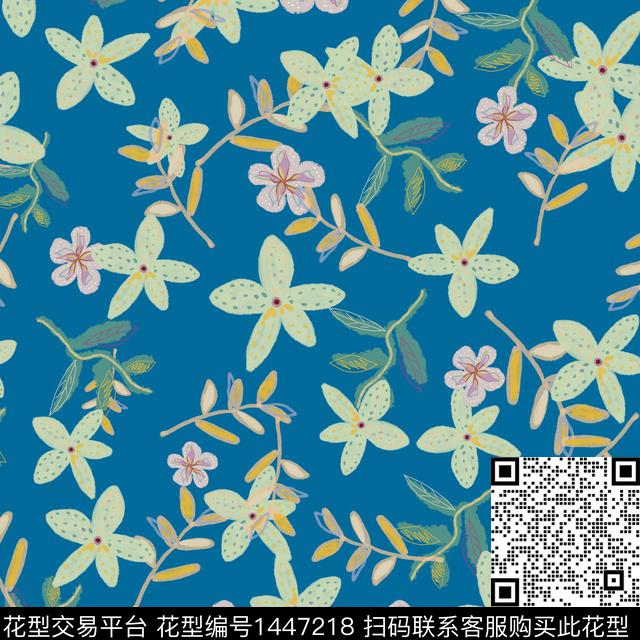 绿植树叶花卉年轻女性数码印花华亿平台下载（图片编号: 1447218） - 瓦栏（Walan）