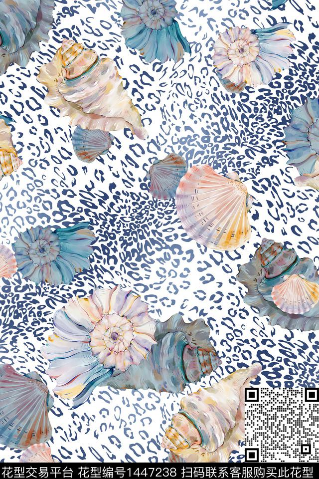 海星花卉动物纹数码印花华亿平台下载（图片编号: 1447238） - 瓦栏（Walan）