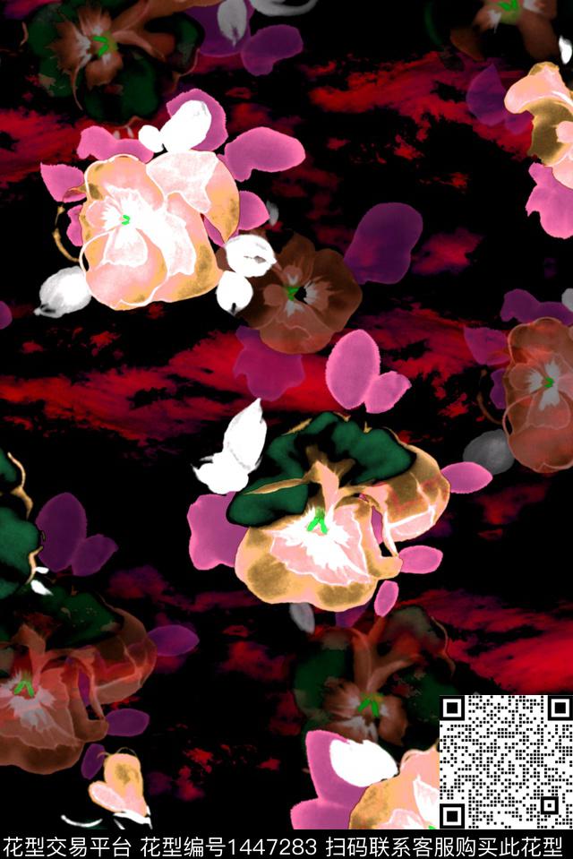 渐变时尚抽象数码印花华亿平台下载（图片编号: 1447283） - 瓦栏（Walan）