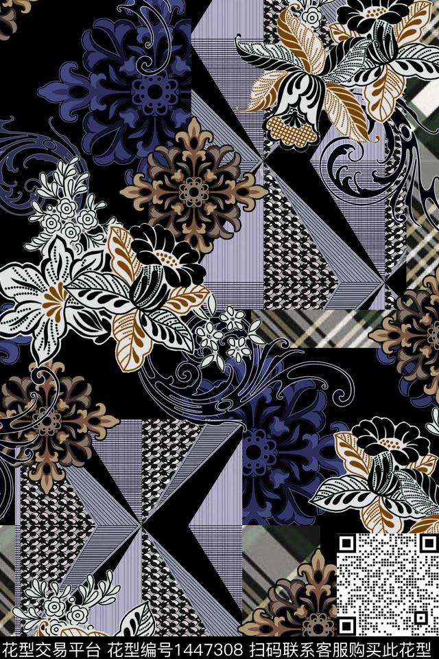 纸印花民族风花卉数码印花华亿平台下载（图片编号: 1447308） - 瓦栏（Walan）