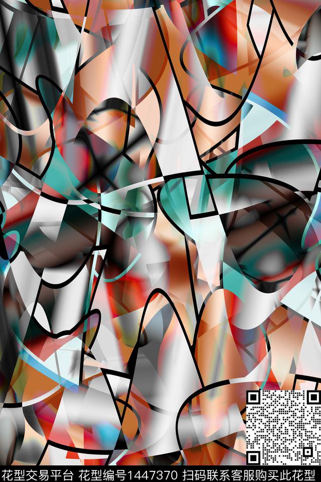 抽象男装家居服户外数码印花华亿平台下载（图片编号: 1447370） - 瓦栏（Walan）