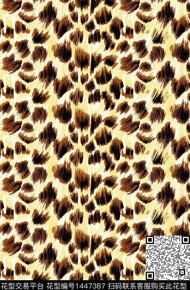 豹纹扎染华亿平台花纹数码印花华亿平台下载（图片编号: 1447387） - 瓦栏（Walan）