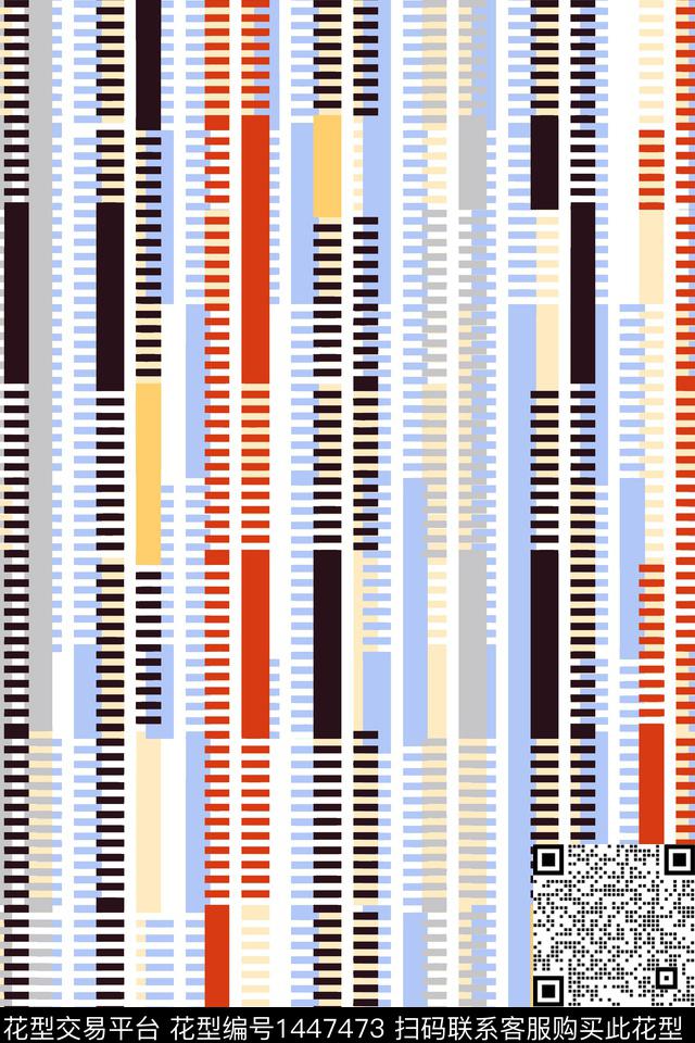 几何雪纺大牌风数码印花华亿平台下载（图片编号: 1447473） - 瓦栏（Walan）