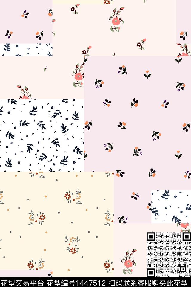 几何大牌风小清新数码印花华亿平台下载（图片编号: 1447512） - 瓦栏（Walan）