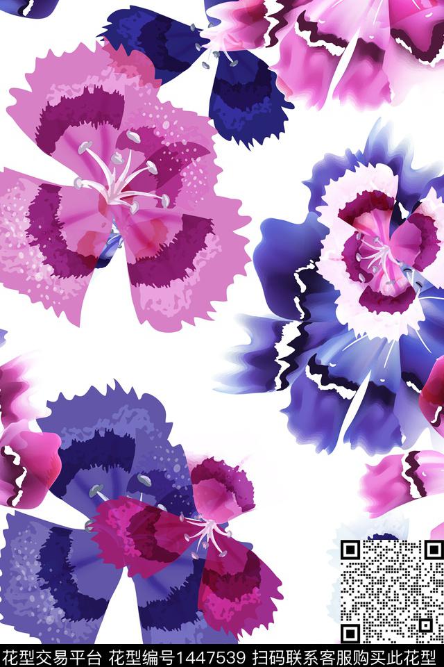 花卉大花配饰数码印花华亿平台下载（图片编号: 1447539） - 瓦栏（Walan）