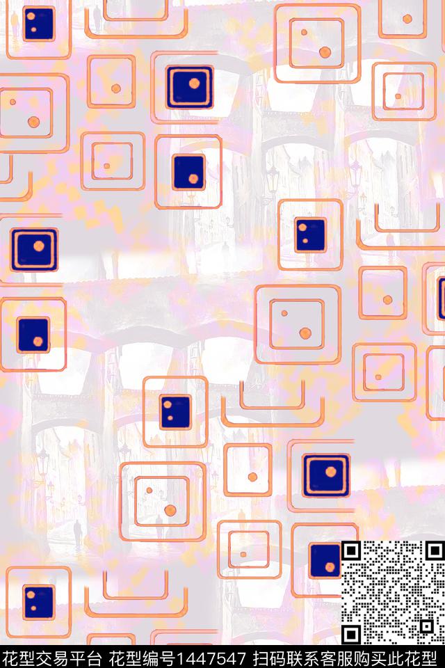 线条几何底纹数码印花华亿平台下载（图片编号: 1447547） - 瓦栏（Walan）