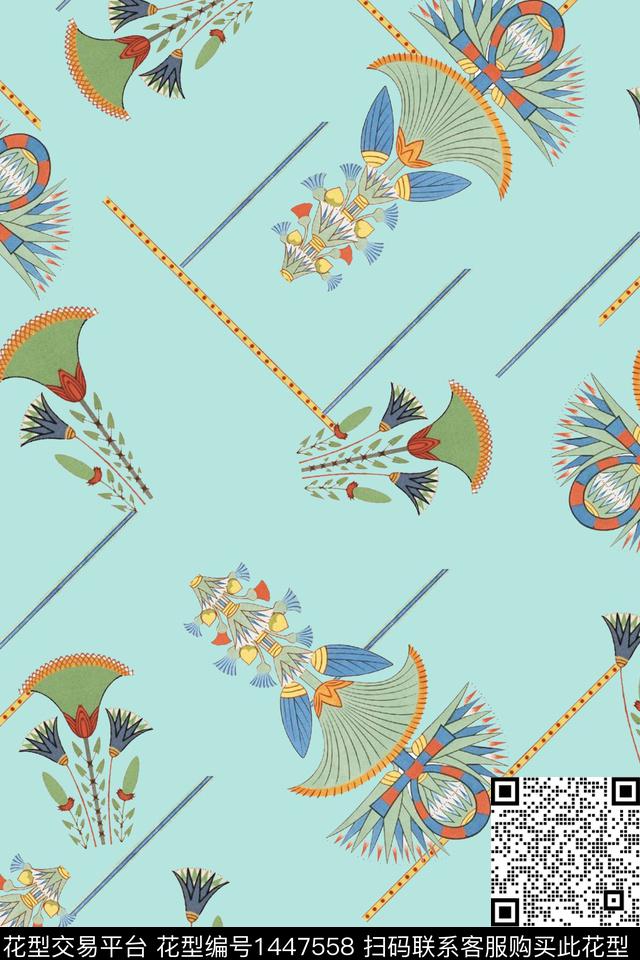 民族风香云纱抽象数码印花华亿平台下载（图片编号: 1447558） - 瓦栏（Walan）