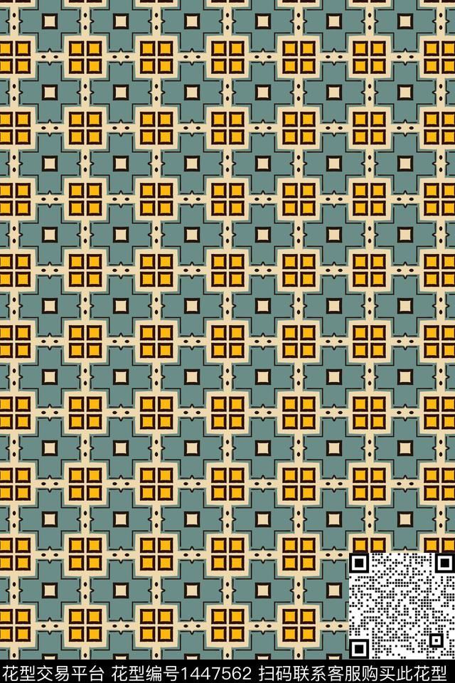 线条大牌风格子传统印花华亿平台下载（图片编号: 1447562） - 瓦栏（Walan）