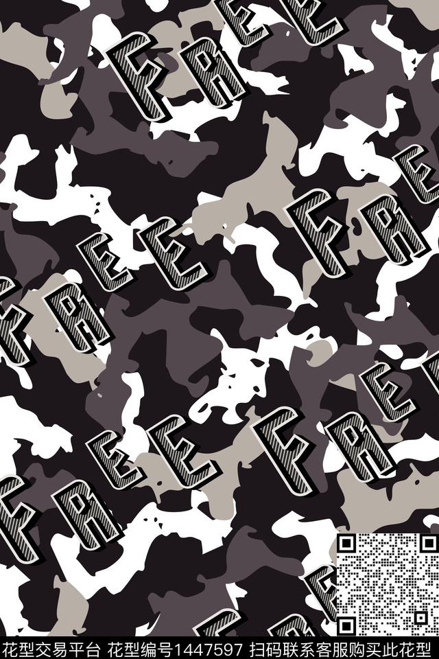 男装迷彩大牌风数码印花华亿平台下载（图片编号: 1447597） - 瓦栏（Walan）