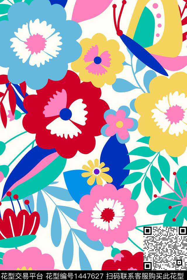 绿植树叶文艺花卉传统印花华亿平台下载（图片编号: 1447627） - 瓦栏（Walan）