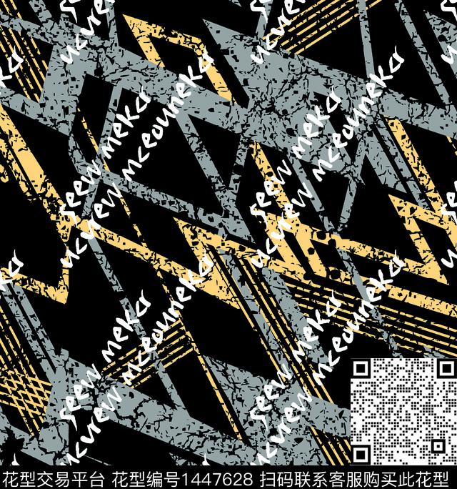 几何字母数码华亿平台数码印花华亿平台下载（图片编号: 1447628） - 瓦栏（Walan）