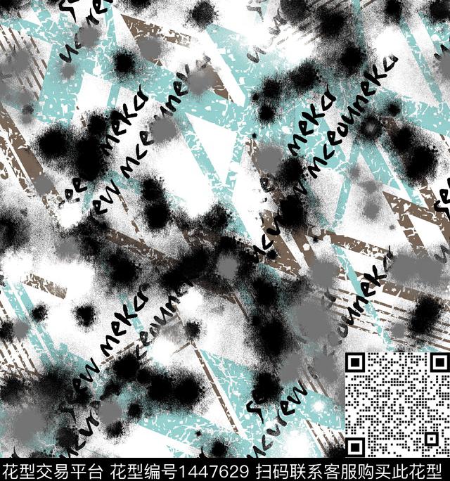 几何字母数码华亿平台数码印花华亿平台下载（图片编号: 1447629） - 瓦栏（Walan）