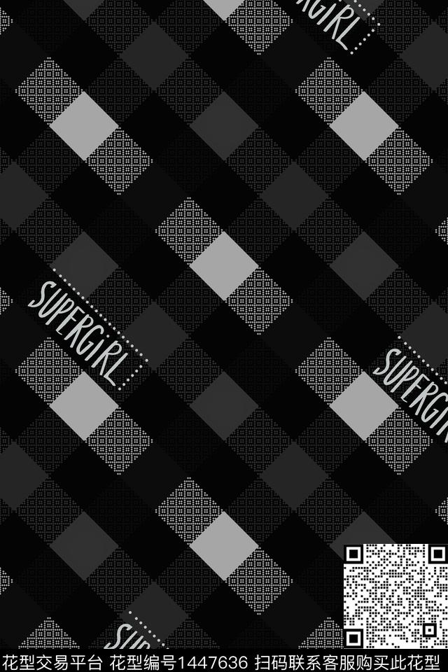 格子几何字母数码印花华亿平台下载（图片编号: 1447636） - 瓦栏（Walan）