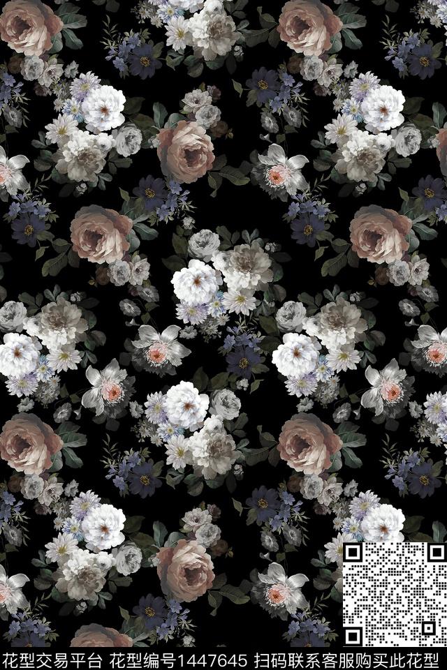 绿植树叶花卉大牌风数码印花华亿平台下载（图片编号: 1447645） - 瓦栏（Walan）