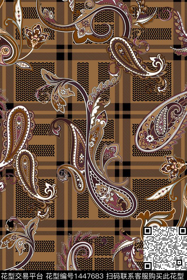 中东民族风格子数码印花华亿平台下载（图片编号: 1447683） - 瓦栏（Walan）