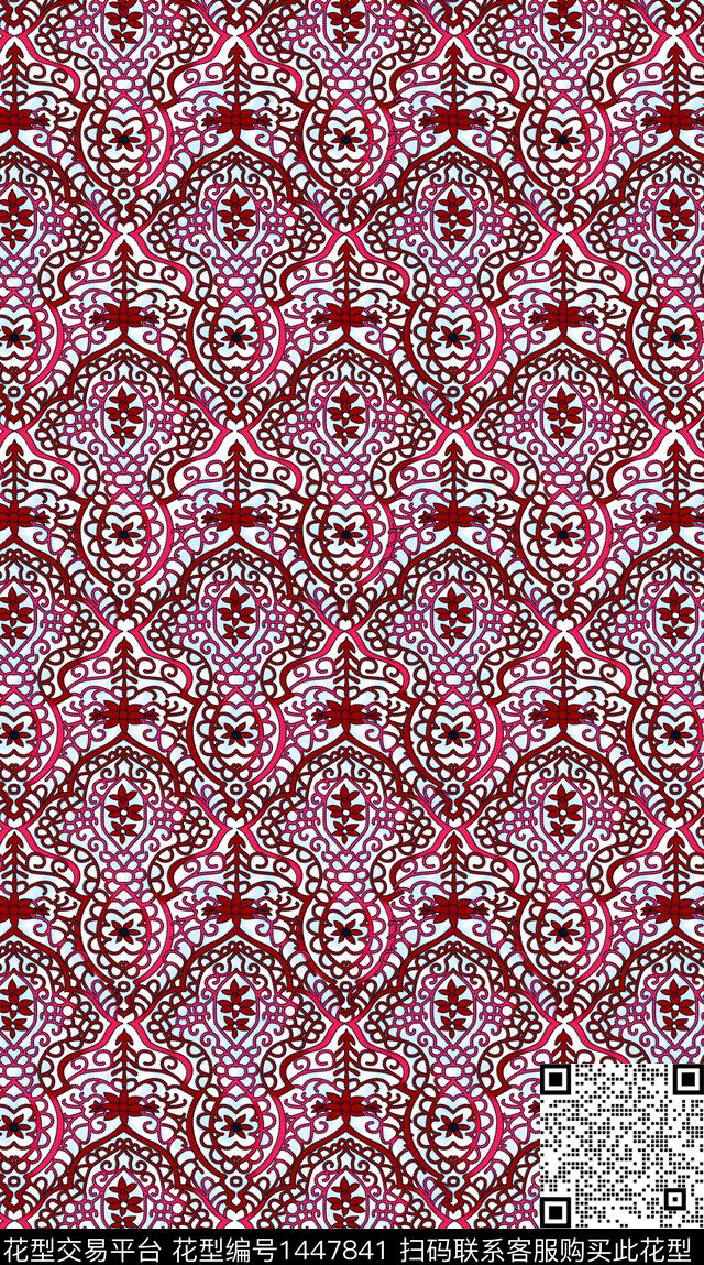 趋势华亿平台民族风数码印花华亿平台下载（图片编号: 1447841） - 瓦栏（Walan）