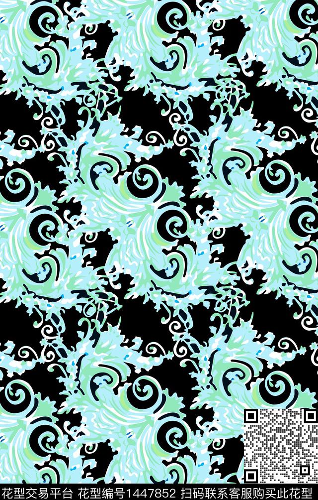 几何花卉民族风条纹扎染华亿平台数码印花华亿平台下载（图片编号: 1447852） - 瓦栏（Walan）