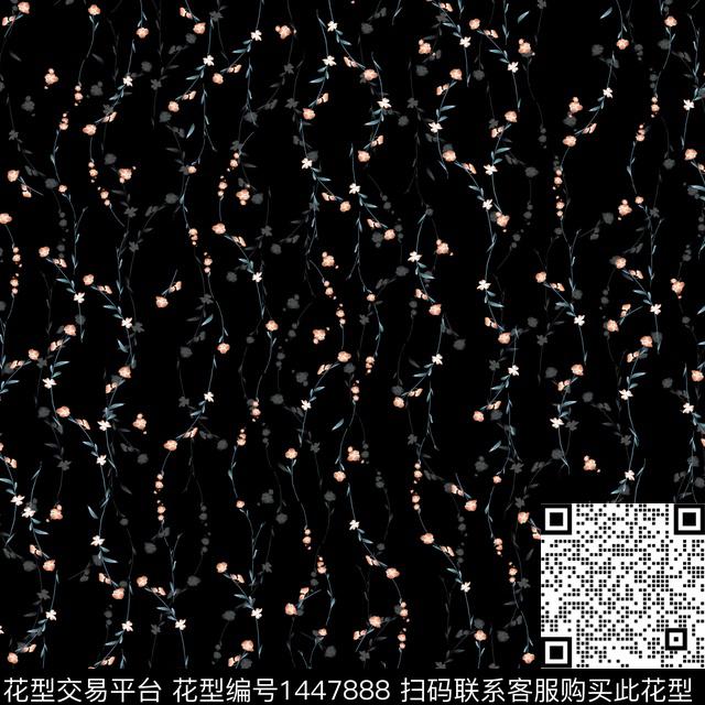 花卉小碎花满版散花数码印花华亿平台下载（图片编号: 1447888） - 瓦栏（Walan）