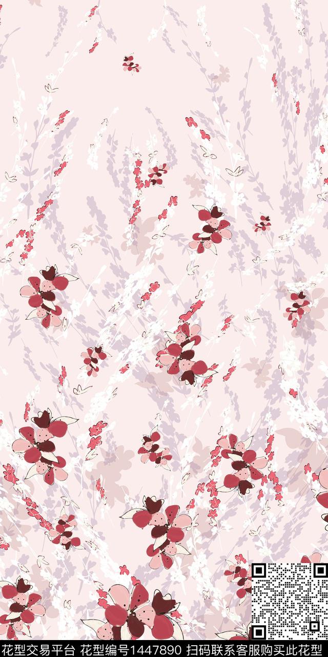 连衣裙花卉小碎花数码印花华亿平台下载（图片编号: 1447890） - 瓦栏（Walan）