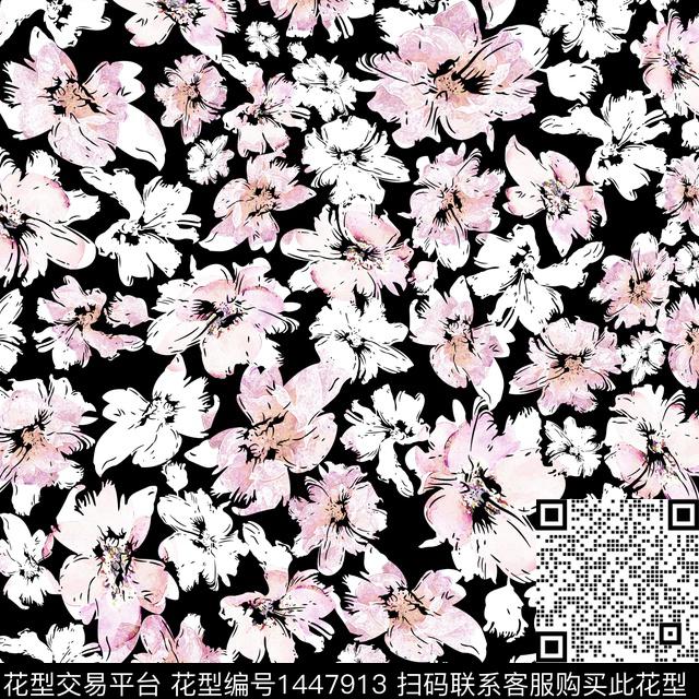 花卉满版散花小碎花数码印花华亿平台下载（图片编号: 1447913） - 瓦栏（Walan）