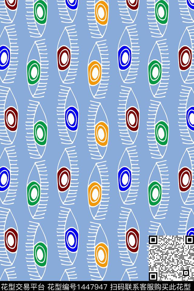 年轻女性格子几何数码印花华亿平台下载（图片编号: 1447947） - 瓦栏（Walan）