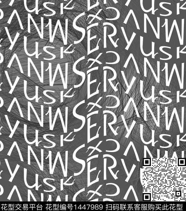 几何字母数码华亿平台数码印花华亿平台下载（图片编号: 1447989） - 瓦栏（Walan）