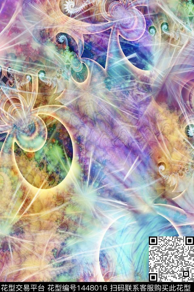 炫彩朦胧花卉彩色肌理数码印花华亿平台下载（图片编号: 1448016） - 瓦栏（Walan）