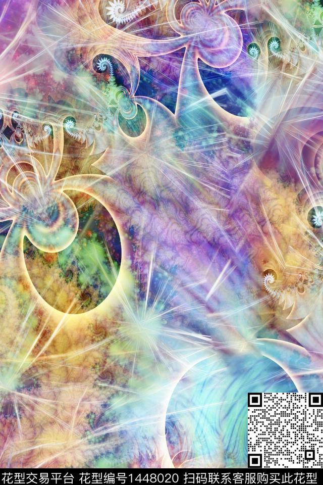 炫彩朦胧花卉彩色肌理数码印花华亿平台下载（图片编号: 1448020） - 瓦栏（Walan）