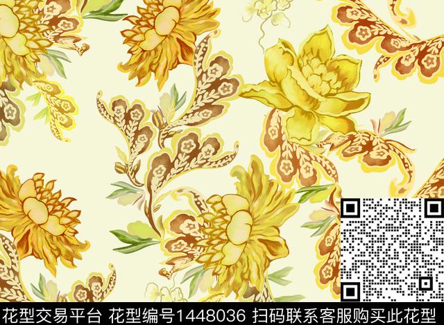 花卉大牌风小碎花数码印花华亿平台下载（图片编号: 1448036） - 瓦栏（Walan）