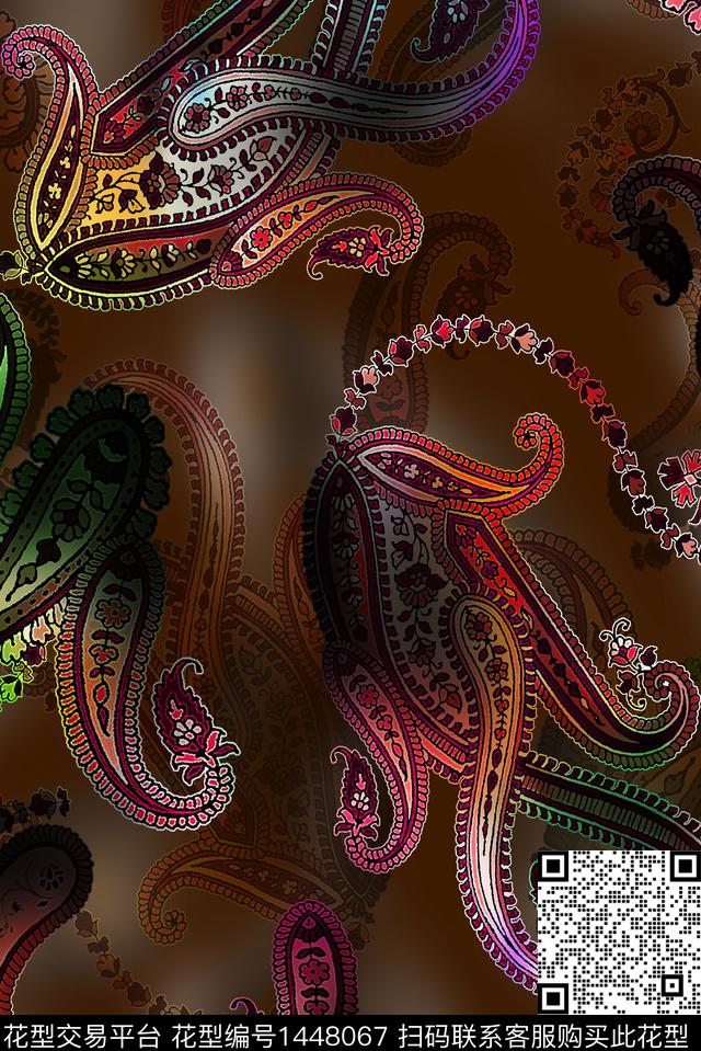 女装佩斯利大牌风数码印花华亿平台下载（图片编号: 1448067） - 瓦栏（Walan）