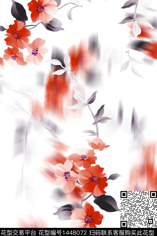 清爽底花卉花卉大牌风数码印花华亿平台下载（图片编号: 1448072） - 瓦栏（Walan）