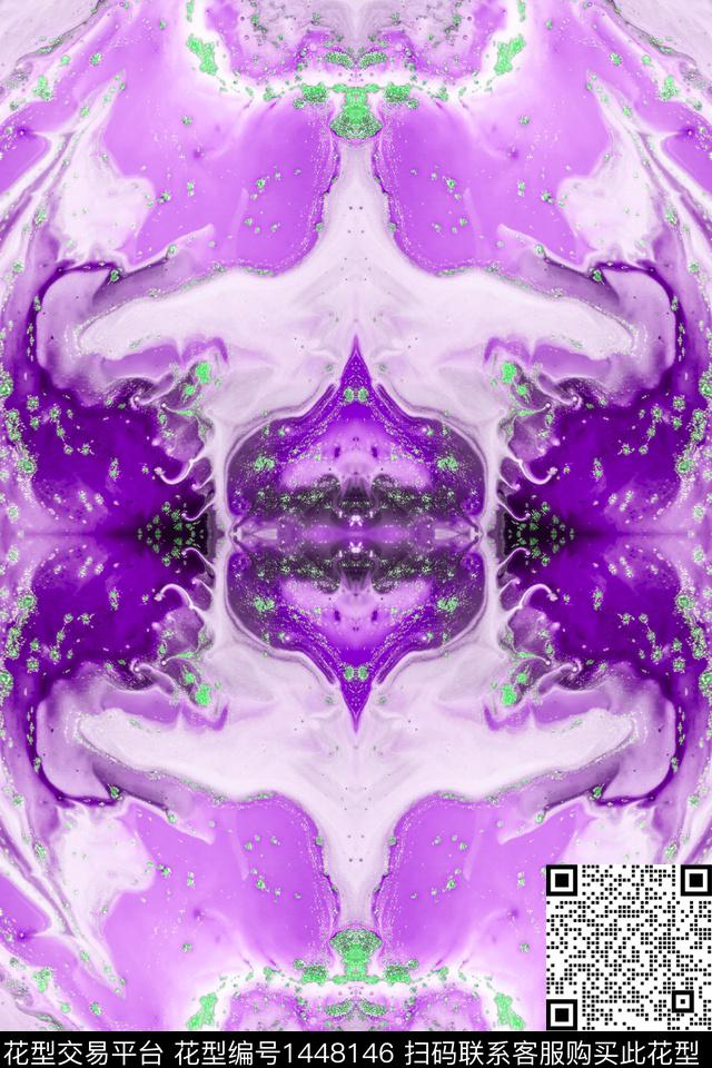 肌理女装抽象数码印花华亿平台下载（图片编号: 1448146） - 瓦栏（Walan）