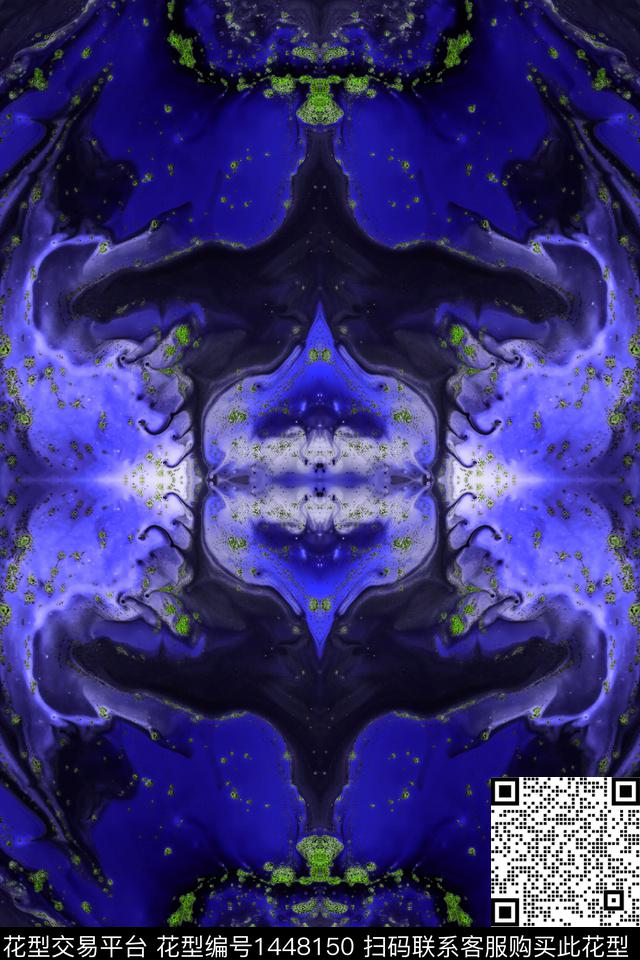 肌理女装抽象数码印花华亿平台下载（图片编号: 1448150） - 瓦栏（Walan）