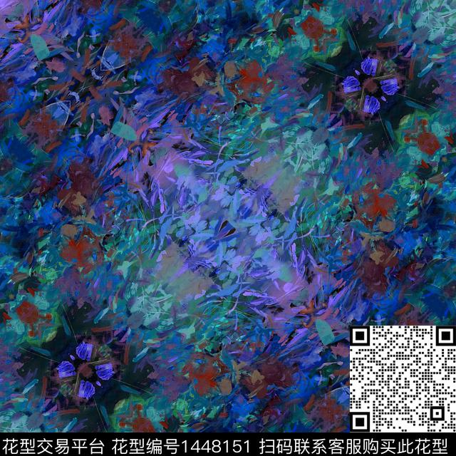 肌理笔触女装数码印花华亿平台下载（图片编号: 1448151） - 瓦栏（Walan）