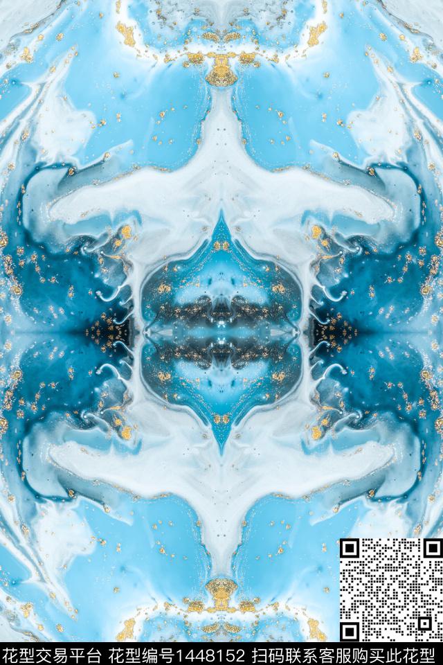 肌理女装抽象数码印花华亿平台下载（图片编号: 1448152） - 瓦栏（Walan）