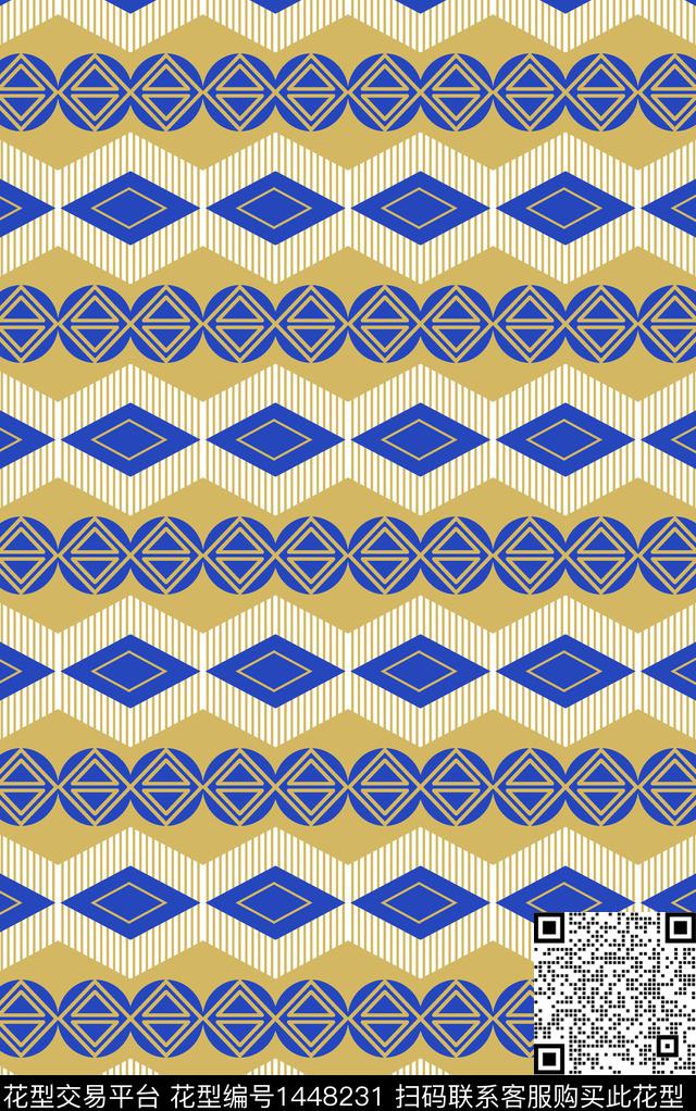 几何满版散花抽象传统印花华亿平台下载（图片编号: 1448231） - 瓦栏（Walan）